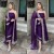 Violet Purple Color Asymmetrical Palazzo Suit